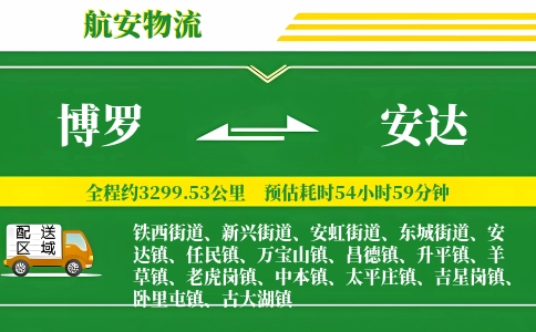 博罗到安达物流公司