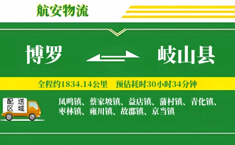 博罗到岐山县物流公司