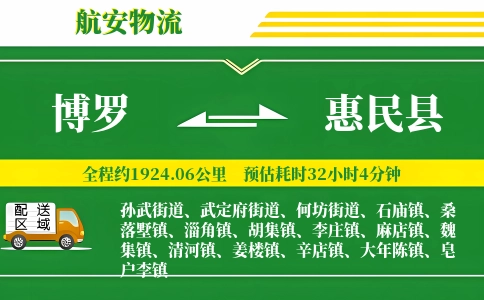 博罗到惠民县物流公司
