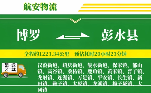 博罗到彭水县物流公司