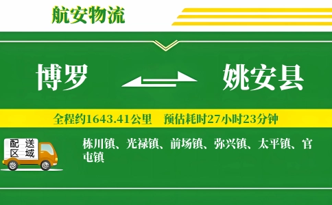 博罗到姚安县物流公司