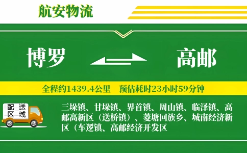 博罗到高邮物流公司