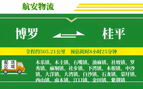 博罗到桂平物流公司