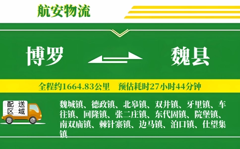 博罗到魏县物流公司