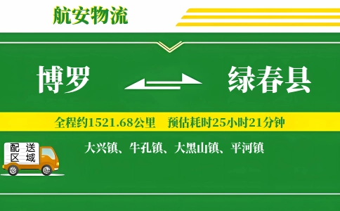 博罗到绿春县物流公司