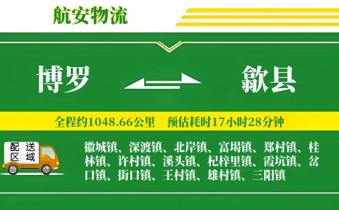 博罗到歙县物流公司