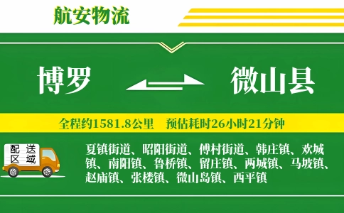 博罗到微山县物流公司