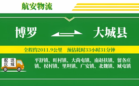 博罗到大城县物流公司