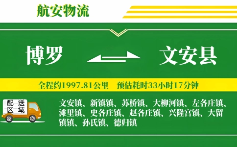 博罗到文安县物流公司