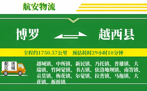 博罗到越西县物流公司