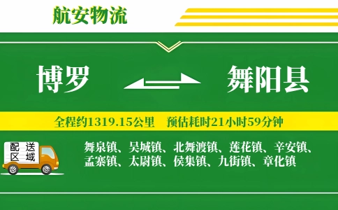 博罗到舞阳县物流公司