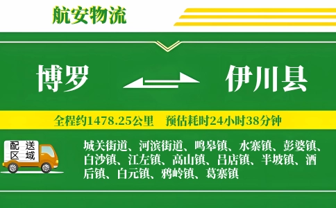博罗到伊川县物流公司