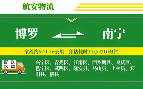 博罗到南宁物流公司