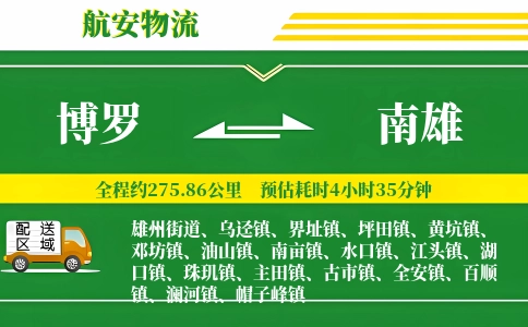博罗到南雄物流公司
