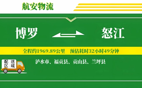 博罗到怒江物流公司