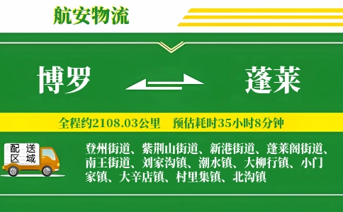 博罗到蓬莱物流公司
