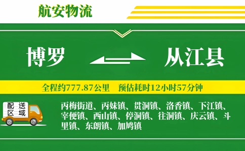 博罗到从江县物流公司