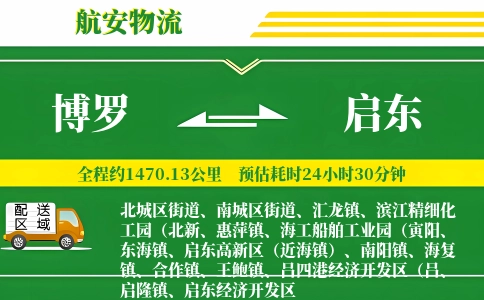 博罗到启东物流公司
