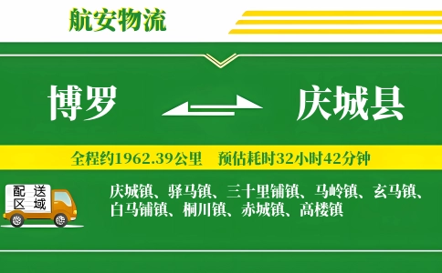 博罗到庆城县物流公司