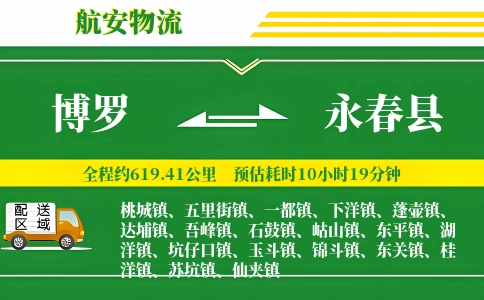 博罗到永春县物流公司