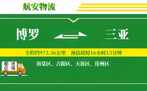 博罗到三亚物流公司
