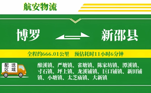 博罗到新邵县物流公司