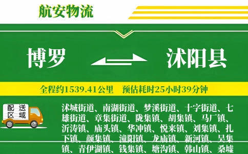 博罗到沭阳县物流公司