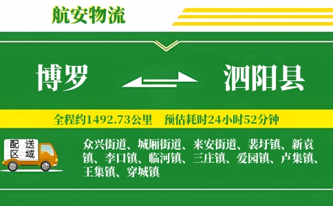 博罗到泗阳县物流公司