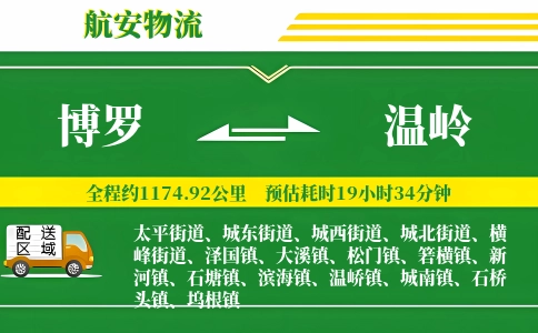 博罗到温岭物流公司