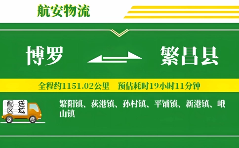 博罗到繁昌县物流公司