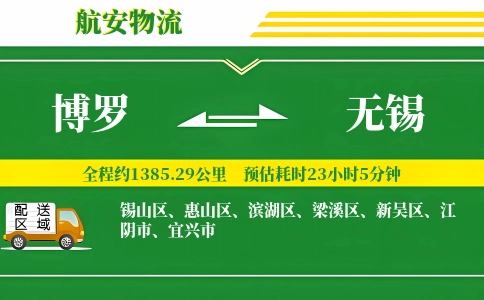 博罗到无锡物流公司