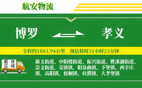 博罗到孝义物流公司