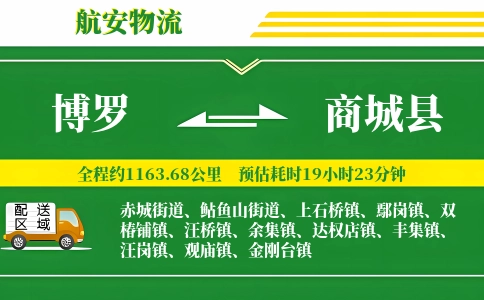 博罗到商城县物流公司