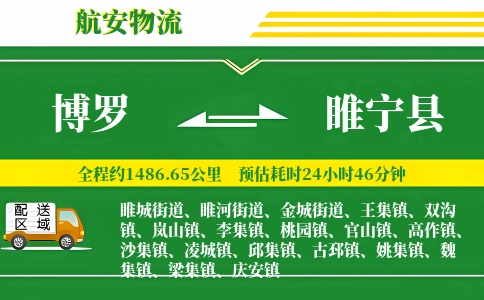 博罗到睢宁县物流公司