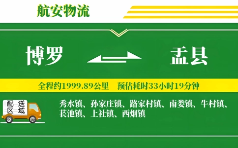 博罗到盂县物流公司