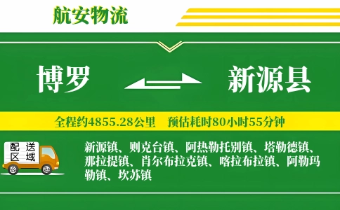 博罗到新源县物流公司
