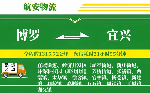 博罗到宜兴物流公司