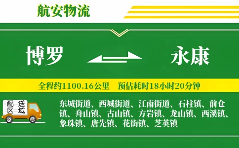博罗到永康物流公司