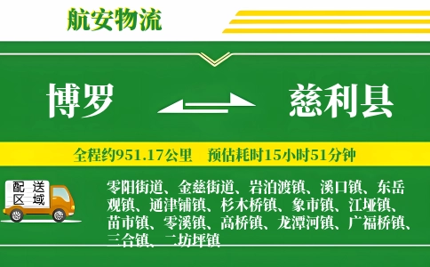 博罗到慈利县物流公司