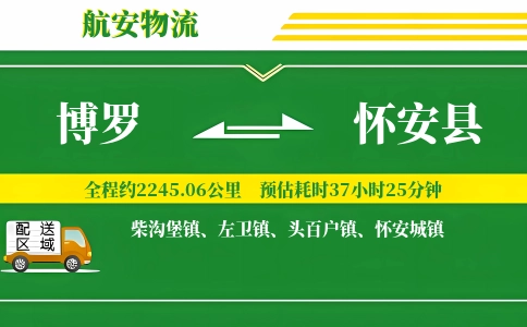 博罗到怀安县物流公司