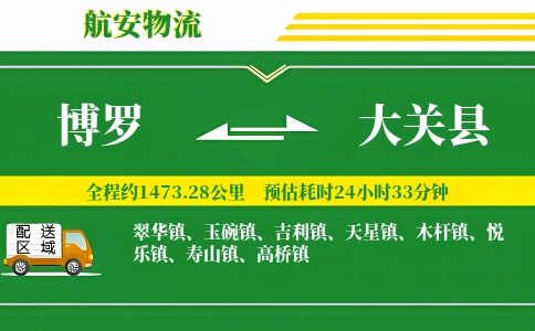 博罗到大关县物流公司