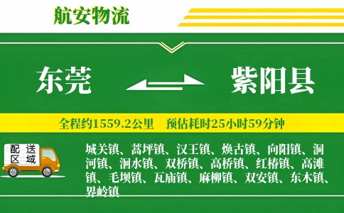 东莞到紫阳县物流公司