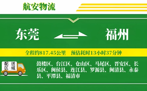 东莞到福州物流公司