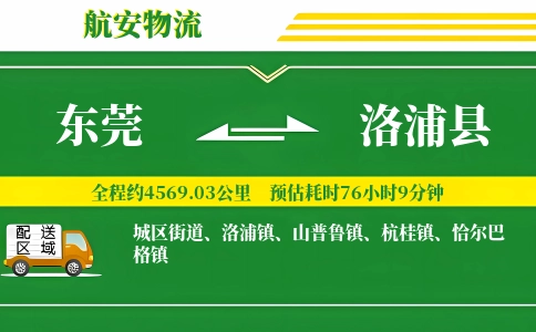 东莞到洛浦县物流公司