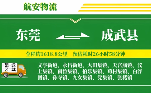 东莞到成武县物流公司