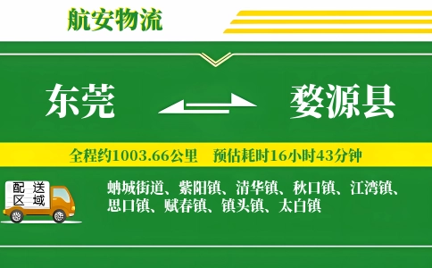 东莞到婺源县物流公司